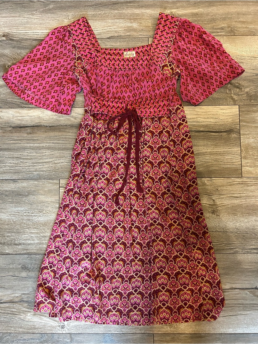 Plenty by Tracy Reese Pink Silk Boho Midi Dress Anthropologie Quiet Luxury